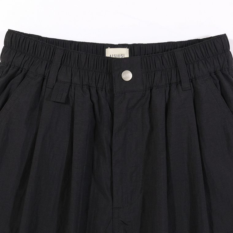 A[S]USL MULTI POCKETS BALLOON PANTS-BLACK