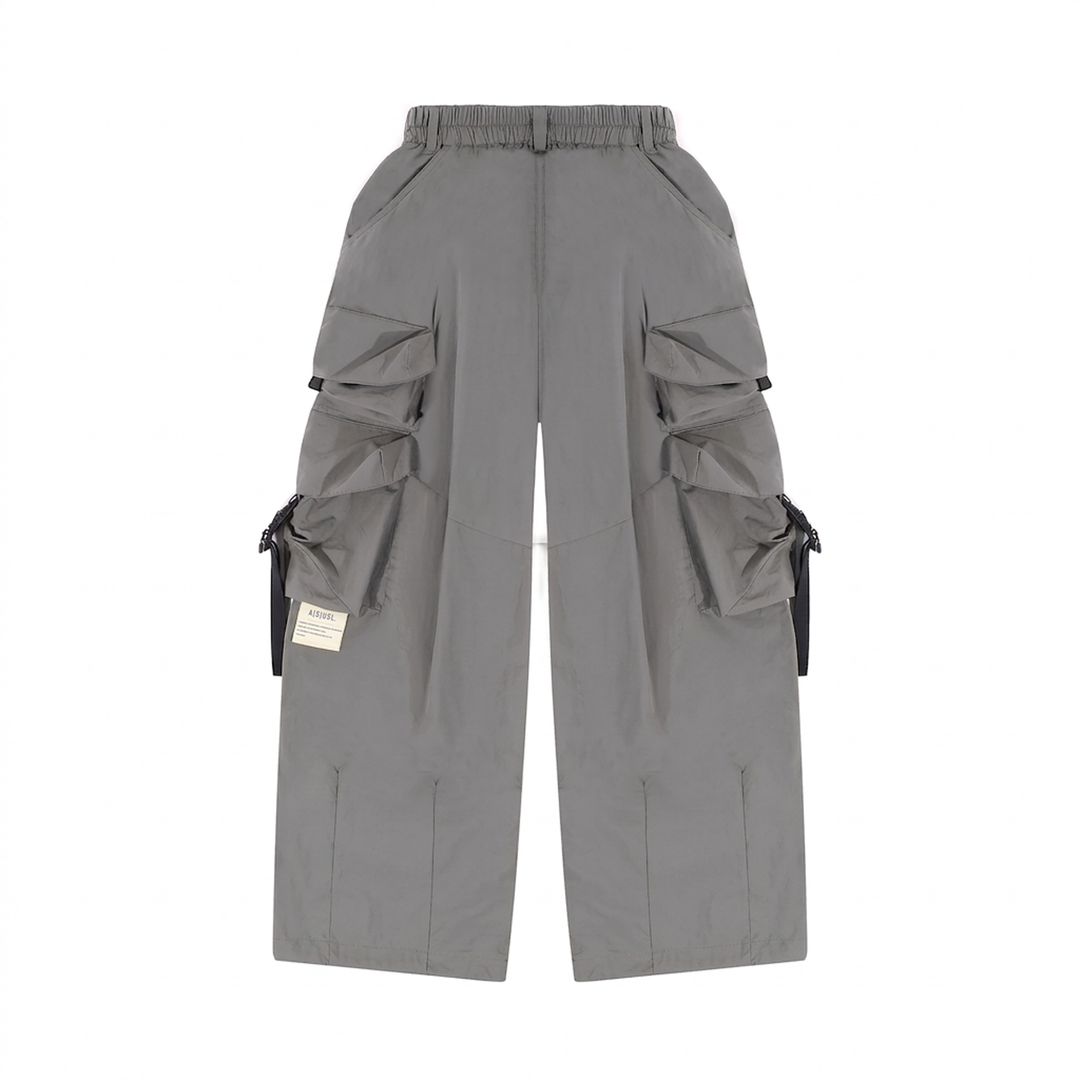 A[S]USL MULTI POCKETS BALLOON PANTS-GREY