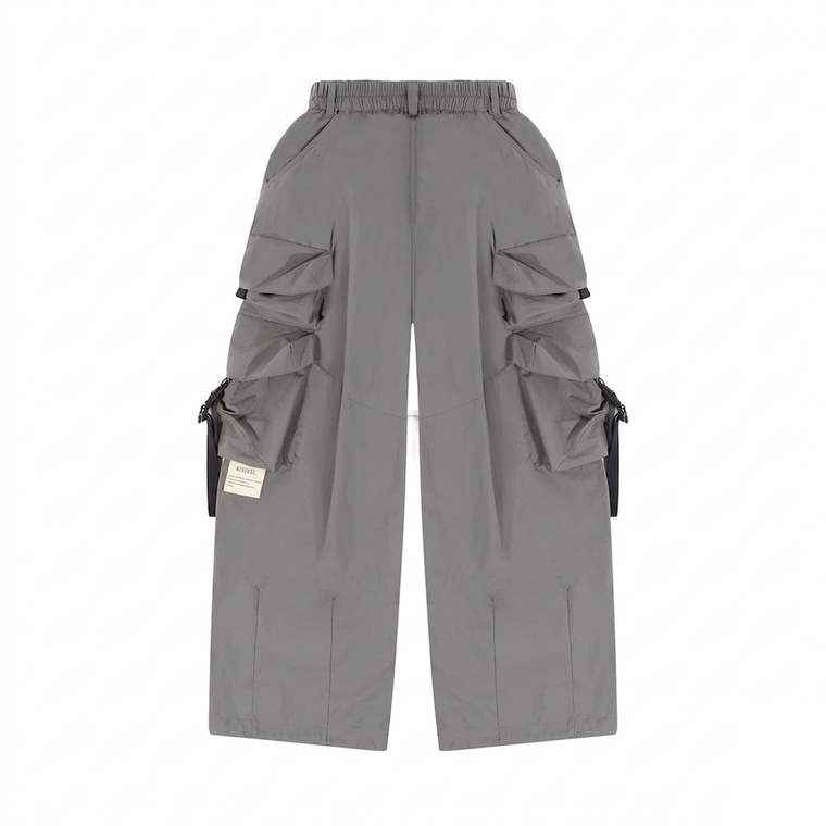 A[S]USL MULTI POCKETS BALLOON PANTS-GREY