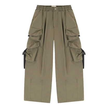 A[S]USL MULTI POCKETS BALLOON PANTS-OLIVE