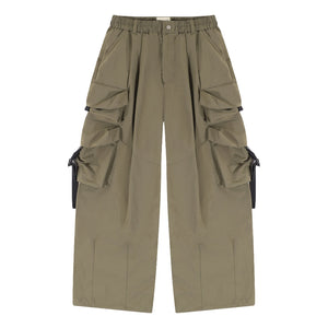 A[S]USL MULTI POCKETS BALLOON PANTS-OLIVE