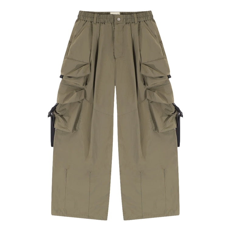 A[S]USL MULTI POCKETS BALLOON PANTS-OLIVE