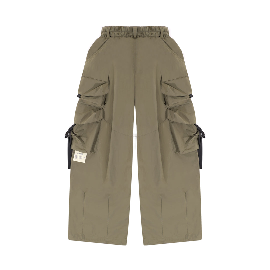 A[S]USL MULTI POCKETS BALLOON PANTS-OLIVE