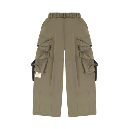 A[S]USL MULTI POCKETS BALLOON PANTS-OLIVE