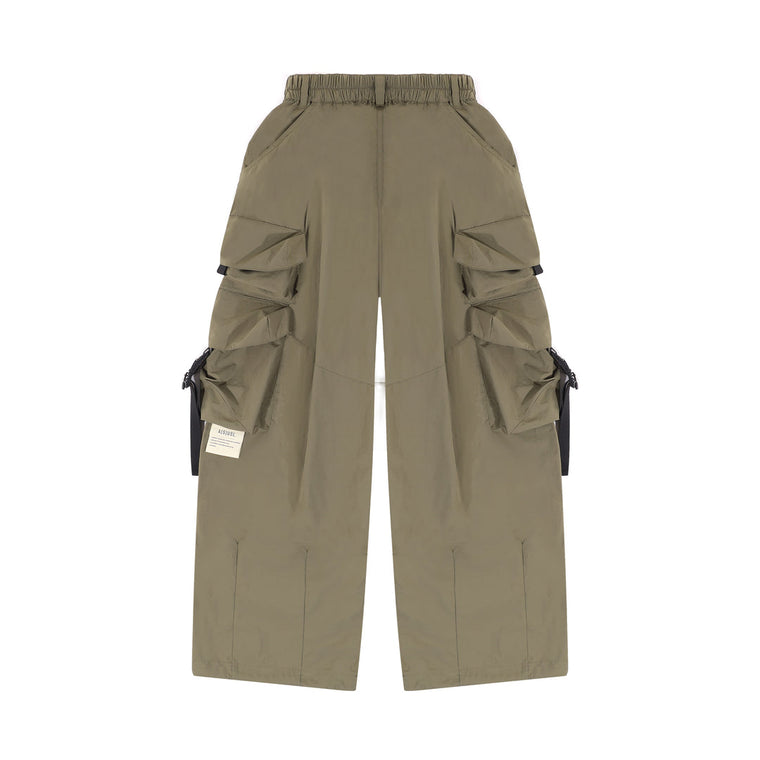 A[S]USL MULTI POCKETS BALLOON PANTS-OLIVE