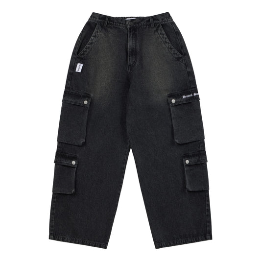 NEUTRAL SOCIETY MULTI POCKETS DENIM PANTS-BLACK DENIM