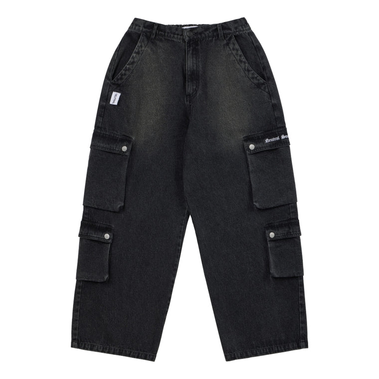NEUTRAL SOCIETY MULTI POCKETS DENIM PANTS-BLACK DENIM