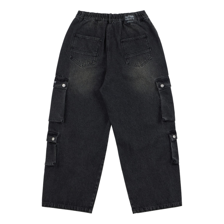 NEUTRAL SOCIETY MULTI POCKETS DENIM PANTS-BLACK DENIM