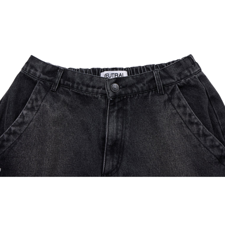NEUTRAL SOCIETY MULTI POCKETS DENIM PANTS-BLACK DENIM