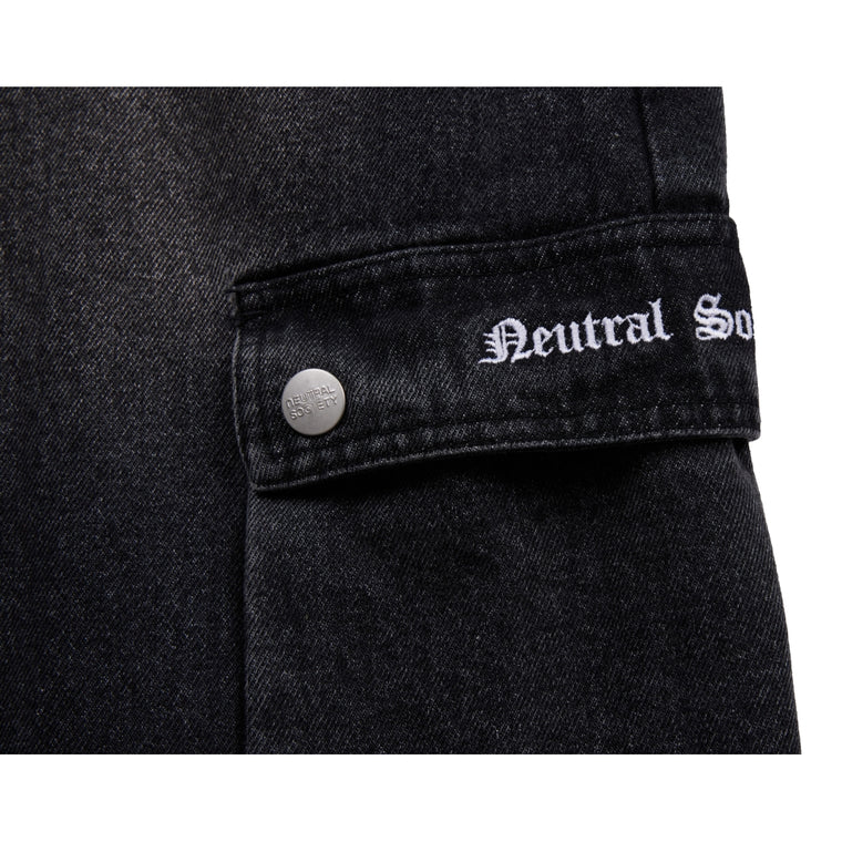 NEUTRAL SOCIETY MULTI POCKETS DENIM PANTS-BLACK DENIM