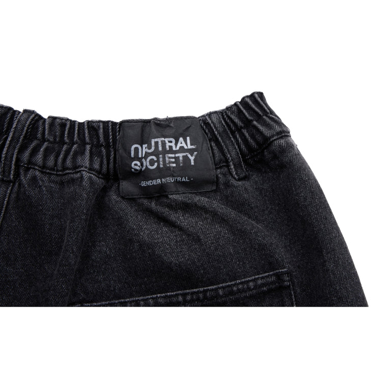 NEUTRAL SOCIETY MULTI POCKETS DENIM PANTS-BLACK DENIM