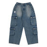NEUTRAL SOCIETY MULTI POCKETS DENIM PANTS-BLUE DENIM