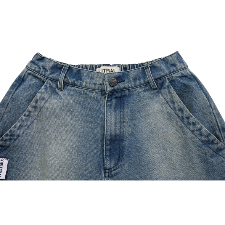 NEUTRAL SOCIETY MULTI POCKETS DENIM PANTS-BLUE DENIM