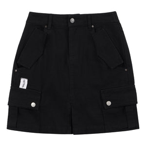 NEUTRAL SOCIETY MULTI POCKETS MINI SKIRT-BLACK