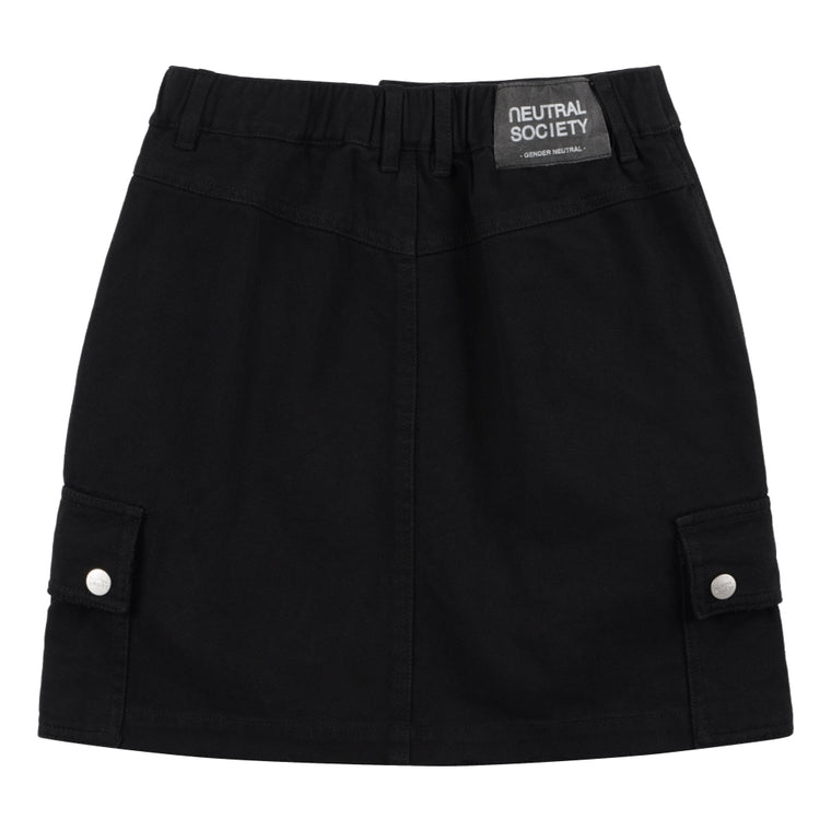 NEUTRAL SOCIETY MULTI POCKETS MINI SKIRT-BLACK