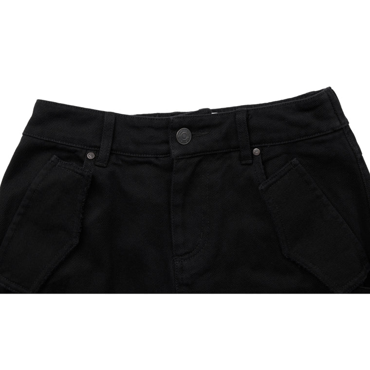 NEUTRAL SOCIETY MULTI POCKETS MINI SKIRT-BLACK