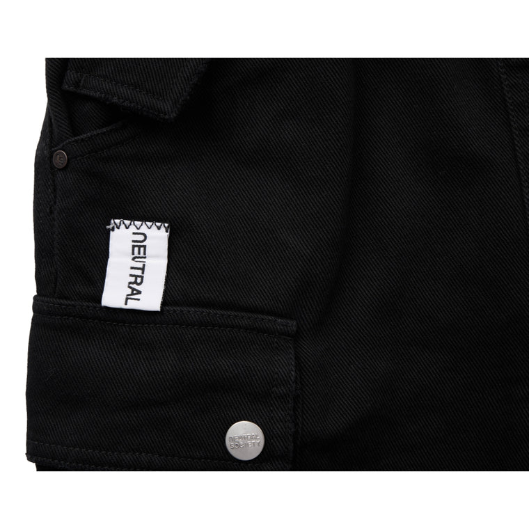 NEUTRAL SOCIETY MULTI POCKETS MINI SKIRT-BLACK