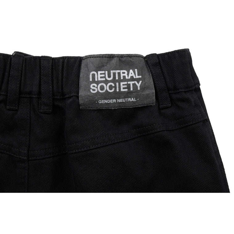 NEUTRAL SOCIETY MULTI POCKETS MINI SKIRT-BLACK