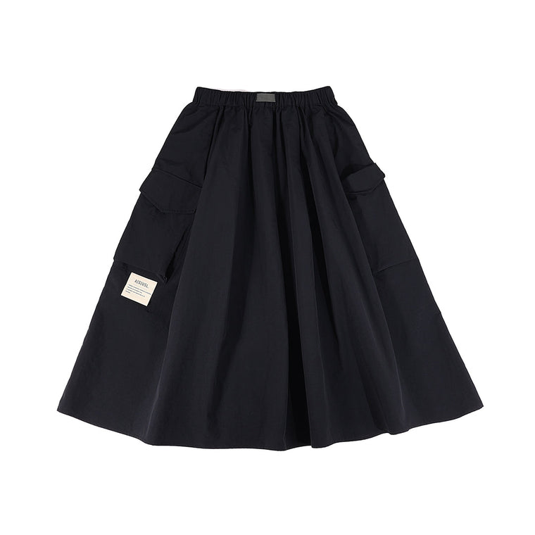 A[S]USL MULTI POCKETS SKIRT-BLACK