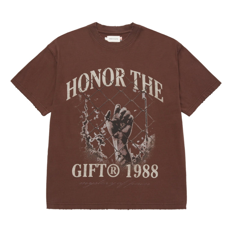 HONOR THE GIFT MYSTERY OF PAIN TEE-BROWN