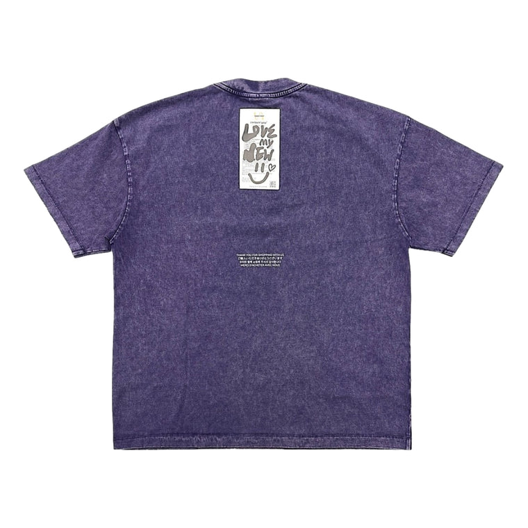 2ND CLOSET "McRECEIPT" ACID WASHED T-SHIRT-WASHED PURPLE