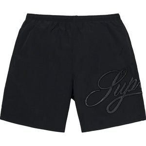 SUPREME MESH SCRIPT WATER SHORT-BLACK