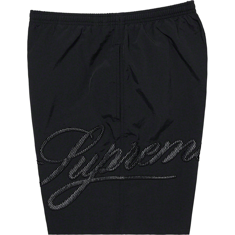 SUPREME MESH SCRIPT WATER SHORT-BLACK