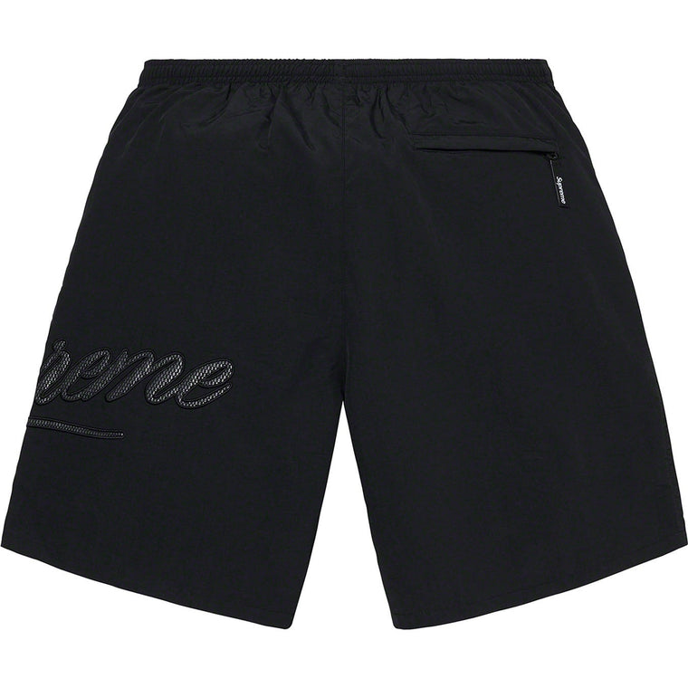 SUPREME MESH SCRIPT WATER SHORT-BLACK