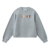 ESPRIT MULTICOLOUR EMBROIDERED LOGO CREW NECK SWEATSHIRT-HEATHER GREY