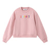 ESPRIT MULTICOLOUR EMBROIDERED LOGO CREW NECK SWEATSHIRT-PINK