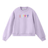 ESPRIT MULTICOLOUR EMBROIDERED LOGO CREW NECK SWEATSHIRT-VIOLET