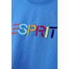 ESPRIT MULTICOLOUR EMBROIDERED LOGO CREW NECK T-SHIRT（UNISEX）-BLUE