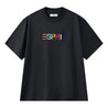 ESPRIT MULTICOLOUR EMBROIDERED LOGO CREW NECK T-SHIRT（UNISEX）-DARK GREY