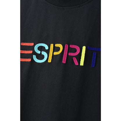 ESPRIT MULTICOLOUR EMBROIDERED LOGO CREW NECK T-SHIRT（UNISEX）-DARK GREY