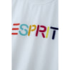 ESPRIT MULTICOLOUR EMBROIDERED LOGO CREW NECK T-SHIRT（UNISEX）-OFFWHITE