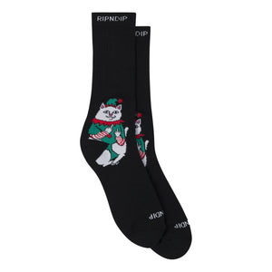 RIPNDIP NERMAL ELF SOCKS-BLACK