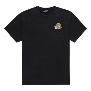 RIPNDIP NERMAL S THOMPSON POCKET TEE-BLACK MINERAL WASH