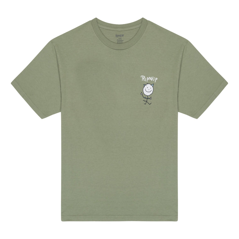RIPNDIP NERMAN ROCKWELL TEE-DUSTY OLIVE