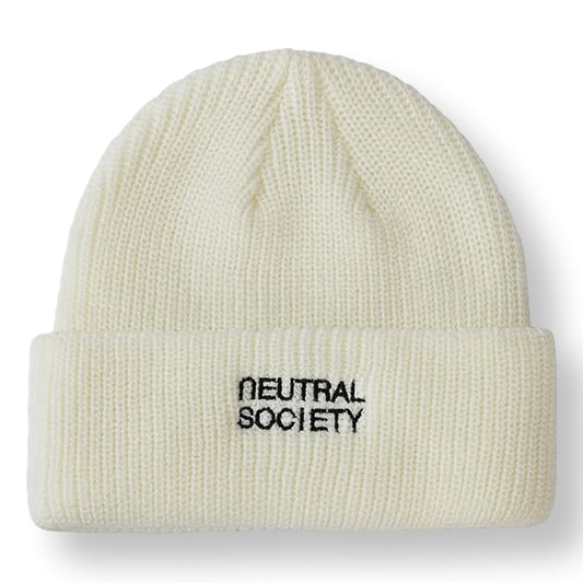 NEUTRAL SOCIETY NEUTRAL SOCIETY BEANIE-WHITE