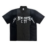 2ND CLOSET "NEW YOUTH CITY" RE-WORKED SHIRT COLLAR T-SHIRT-BLACK
