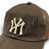 2ND CLOSET “NEW YOUTH CITY”APPLIQUE WASHED CAP-WASHED BROWN