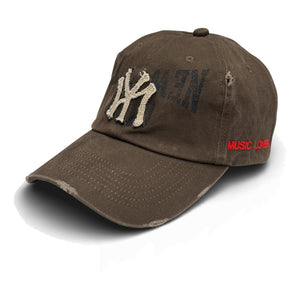 2ND CLOSET “NEW YOUTH CITY”APPLIQUE WASHED CAP-WASHED BROWN