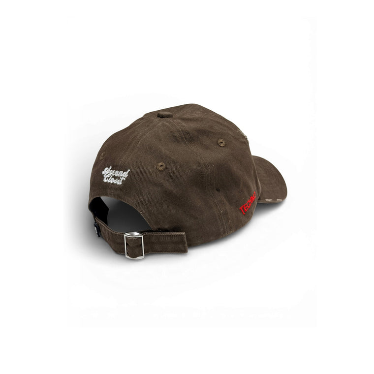 2ND CLOSET “NEW YOUTH CITY”APPLIQUE WASHED CAP-WASHED BROWN