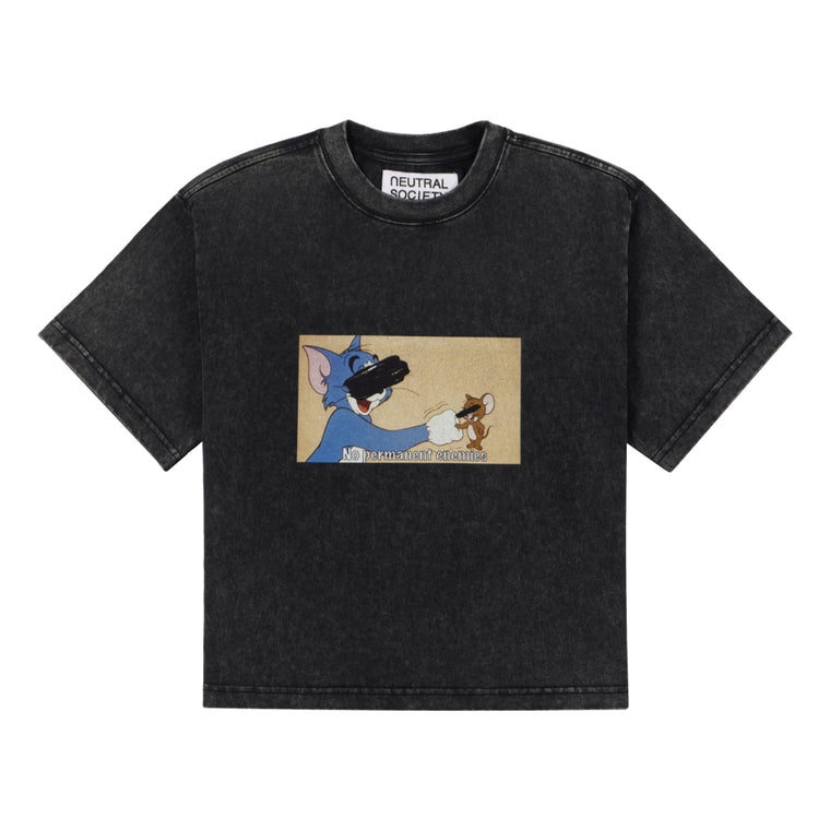 NEUTRAL SOCIETY NO ENEMIES TEE-WASHED BLACK