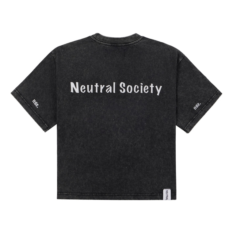 NEUTRAL SOCIETY NO ENEMIES TEE-WASHED BLACK
