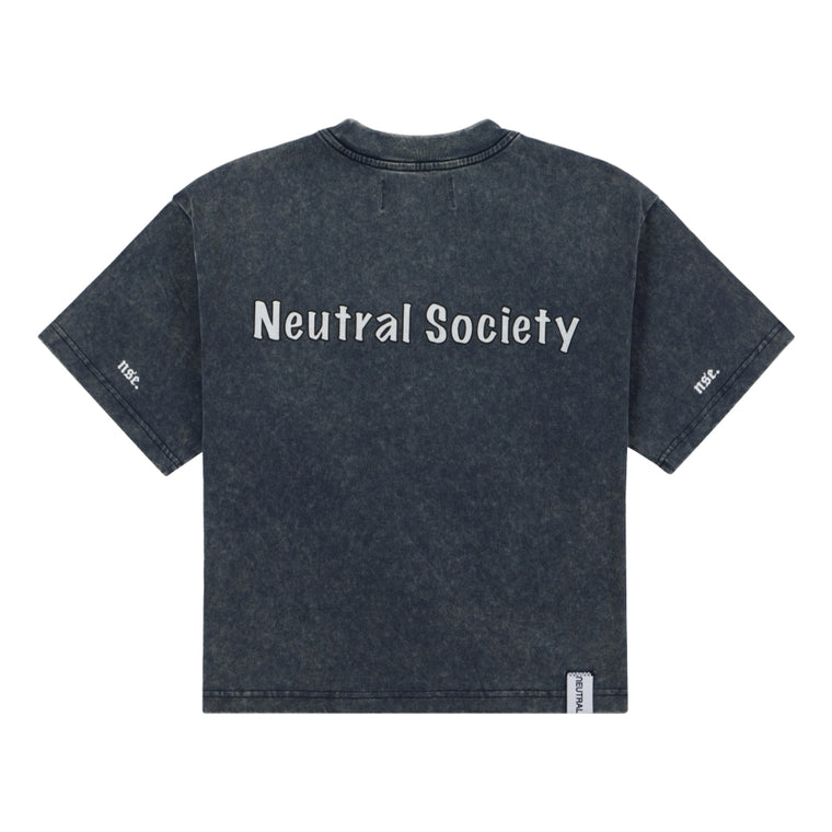 NEUTRAL SOCIETY NO ENEMIES TEE-WASHED NAVY