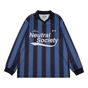 NEUTRAL SOCIETY NOT A FOOTBALL CLUB LS JERSERY-BLUE STRIPES
