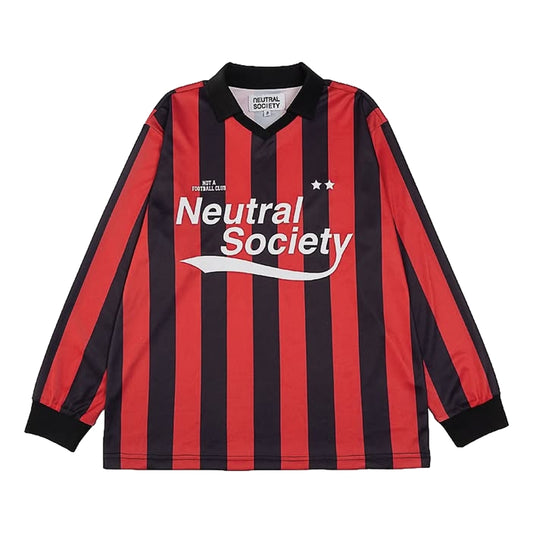 NEUTRAL SOCIETY NOT A FOOTBALL CLUB LS JERSERY-RED STRIPES