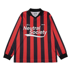 NEUTRAL SOCIETY NOT A FOOTBALL CLUB LS JERSERY-RED STRIPES