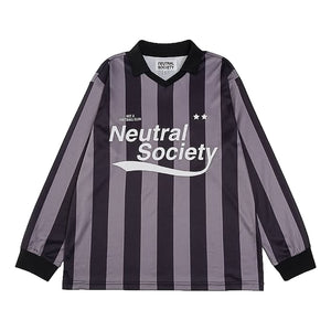 NEUTRAL SOCIETY NOT A FOOTBALL CLUB LS JERSERY-GRAY STRIPES